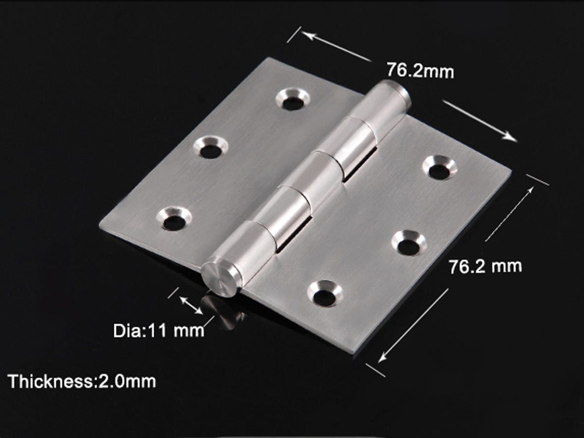 Forda Stainless Steel 3 Inch MDF Wood Butt Hinge (1Pair/2pcs)