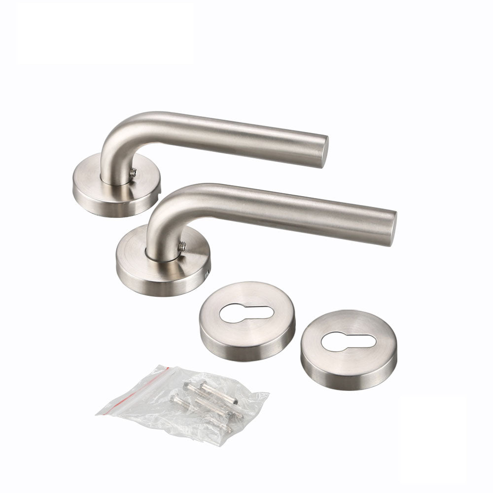 Forda Stainless Steel Satin Finish Door Handle Lock Set