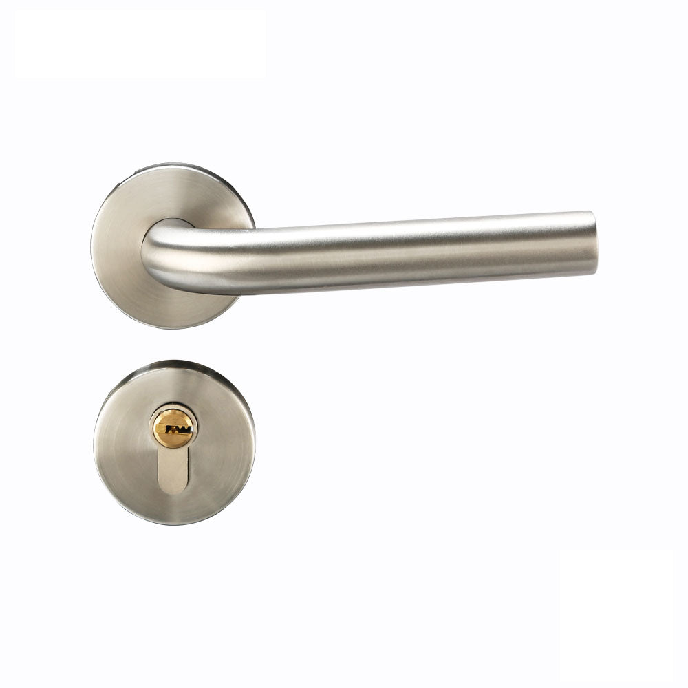 Forda Stainless Steel Satin Finish Door Handle Lock Set